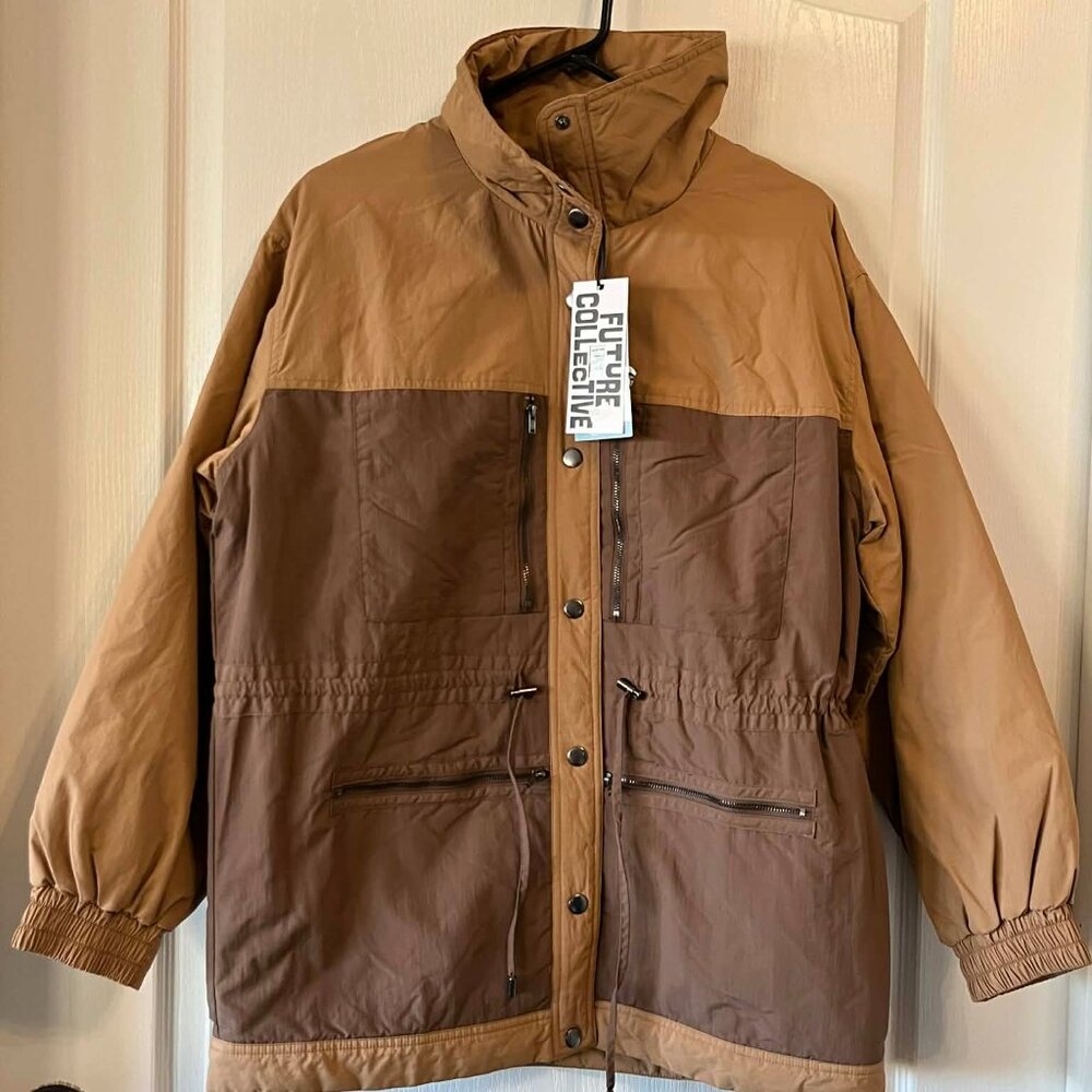 Future Collective with Reese Blutstein Two Tone Quilt Jacket Wome's Small - Picture 7 of 9